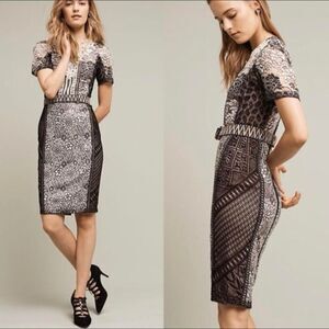Byron Lars Beguile Melange Lace Pencil Dress Size 2